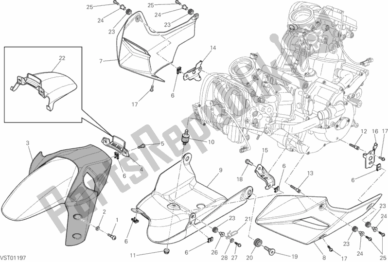 Todas las partes para 34b - Carenado de Ducati Multistrada 1200 USA 2012